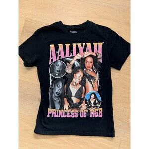 Aaliyah Princess of R&B Graphic T-Shirt Hip Hop Rap Pop Music Tee Small
